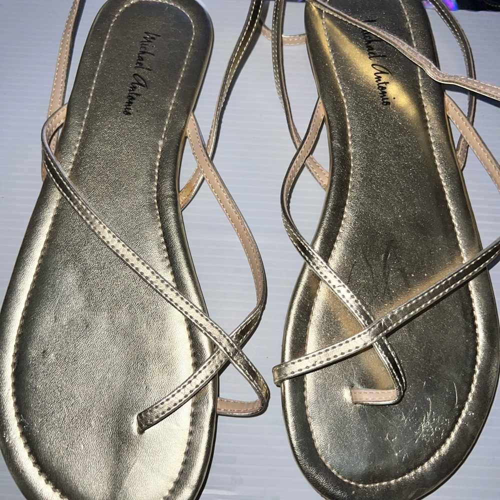 Michael Antonio gold women sandals size 9